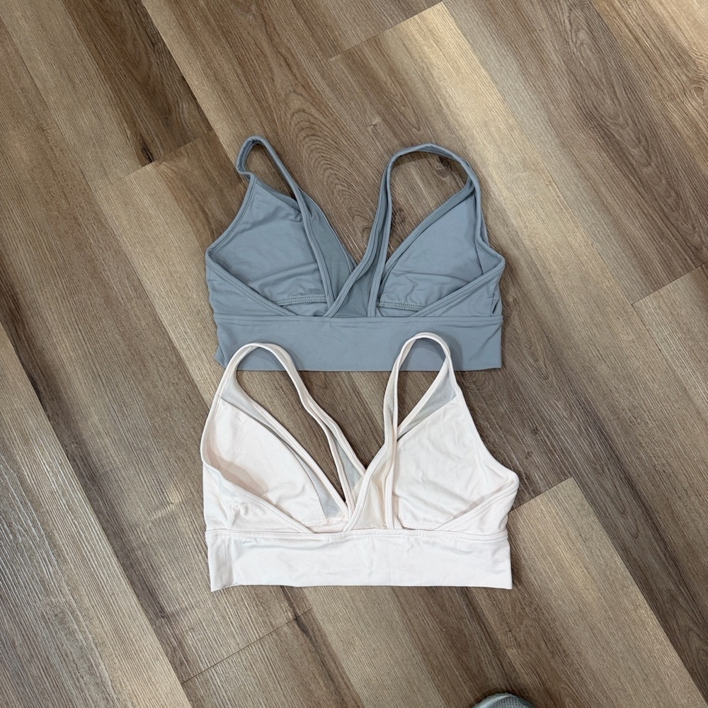 AERIE Bundle Two Chill Play Move Mesh Sports Bras Pink Gray Size XL - Picture 2 of 6